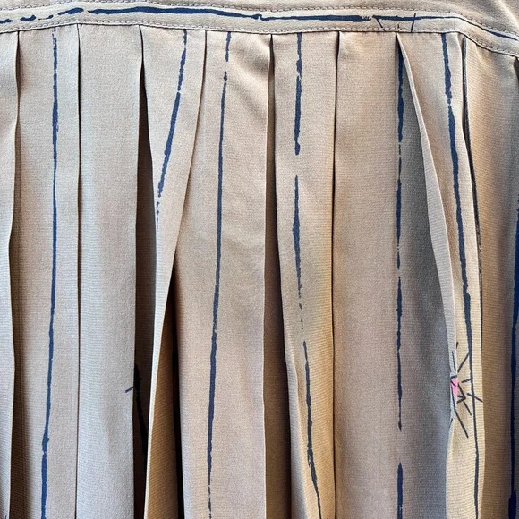 Vintage Zandra Rhodes Brown Floral 100% Silk Shift Midi Dress Made in England - Picture 8 of 9